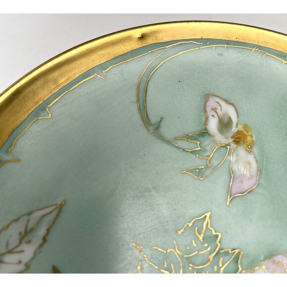 Antique Theodore Haviland Limoges 8.75" Handpainted Green Gold PLATE Pickard Red - Picture 4 of 7